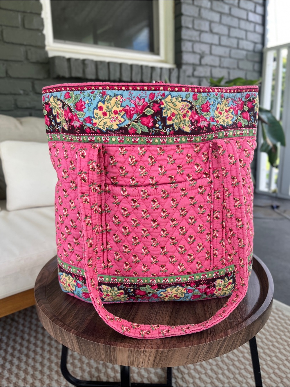 Vera Bradley Pink Pansy XL Toggle Tote